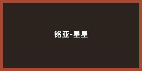 铭亚-星星
