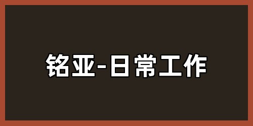 铭亚-日常工作